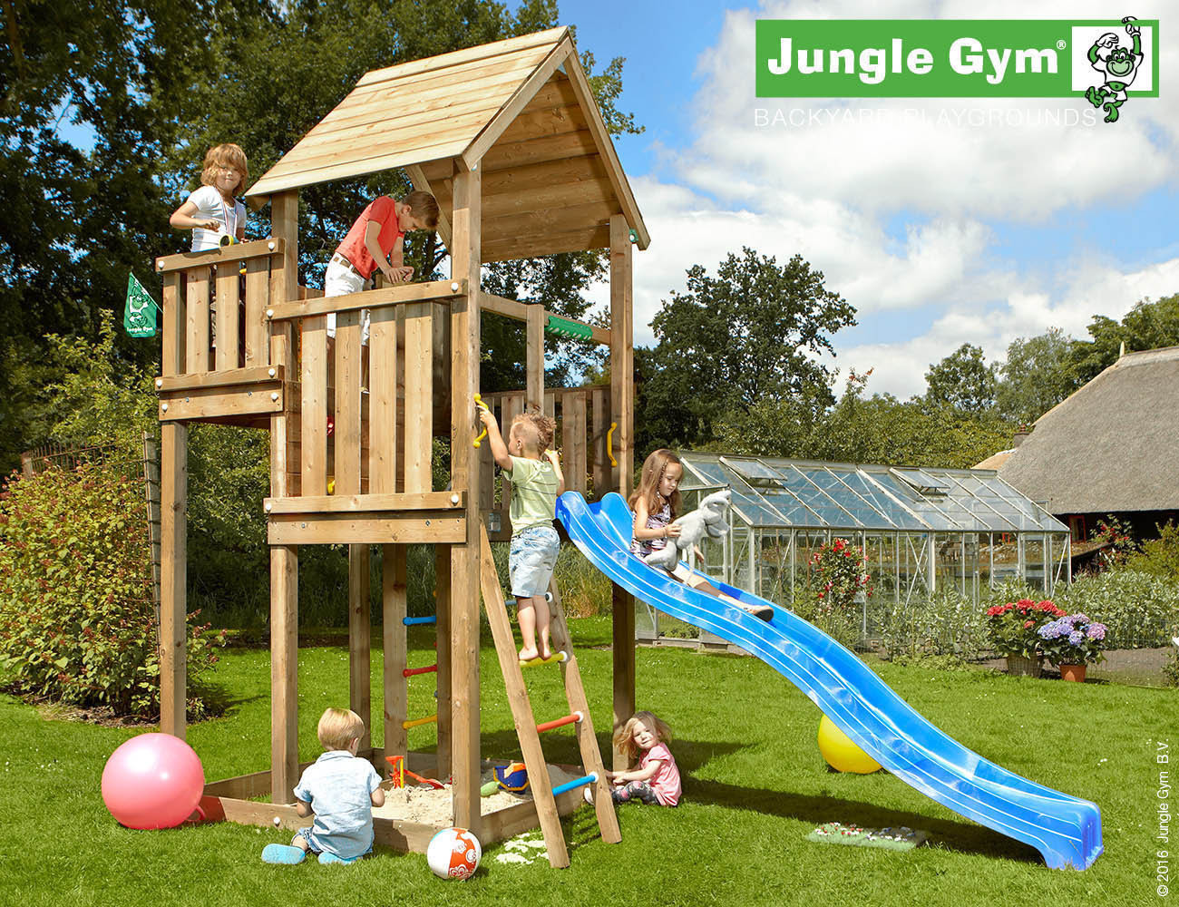 Jungle Gym Spielturm HOUSE mit Rutsche 