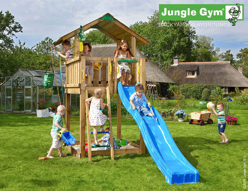 Jungle Farm Spielturm Chalet Rutsche + Wasseranschluss + Baumhaus Frei Haus