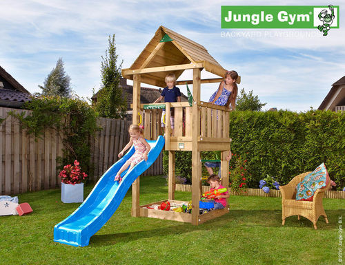 Jungle Gym Spielturm House + Rutsche + Wasseranschluss Frei Haus